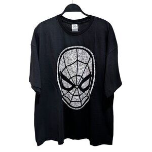 Marvel Mens Size 3XL‎ Black Spider-Man Spidey Mask Leopard Fill T-Shirt NEW